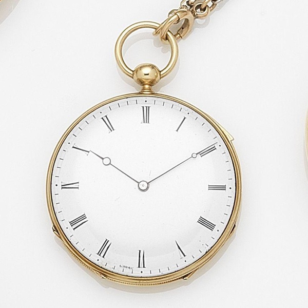 Grohe, Geneva. A gold key wind quarter repeating open face pocket watch