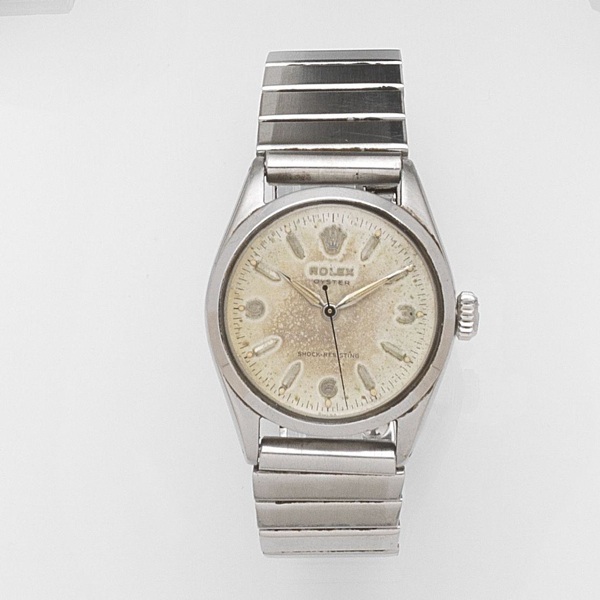 Rolex. A stainless steel manual wind bracelet watch