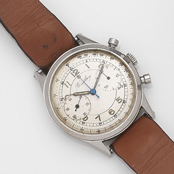 Breitling. A stainless steel manual wind chronograph wristwatch