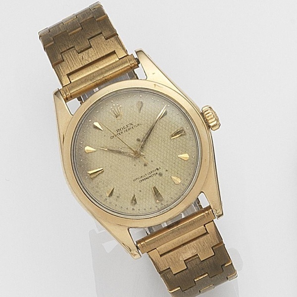 Rolex. A gold plated automatic bracelet watch