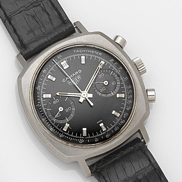 Heuer. A stainless steel manual wind chronograph wristwatch