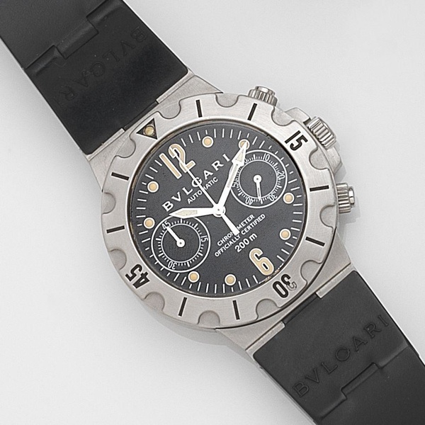 Bulgari. A stainless steel automatic chronograph wristwatch