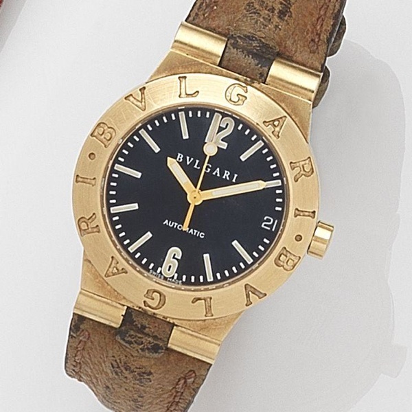 Bulgari. A lady's 18ct gold automatic calendar wristwatch