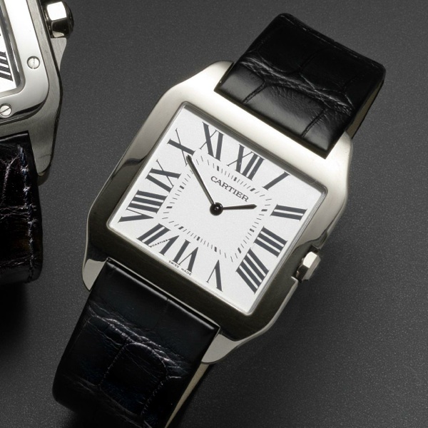 Cartier. An 18ct white gold manual wind wristwatch