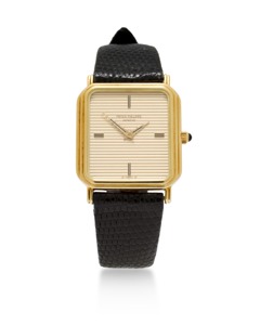 Patek Philippe. A fine 18K gold rectangular wristwatch