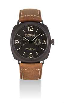 PANERAI. A FINE AND RARE COMPOSITE LIMITED EDITION CUSHION-SHAPED 8 DAY POWER RESERVE WRISTWATCH
