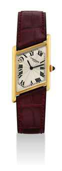 CARTIER. A FINE AND RARE 18K GOLD LIMITED EDITION ASYMMETRICAL WRISTWATCH, MADE TO COMMEMORATE THE MACAU HANDOVER IN 1999