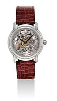 HERMÈS. A STAINLESS STEEL AUTOMATIC SKELETONISED WRISTWATCH WITH SWEEP CENTRE SECONDS