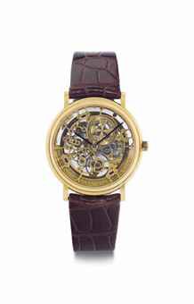 Vacheron Constantin. A Fine 18k Gold Automatic Skeletonized Wristwatch