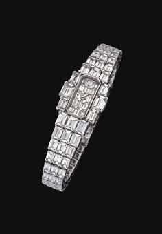 Vacheron Constantin. A Superb Lady's 18k White Gold and Diamond Bracelet Wristwatch
