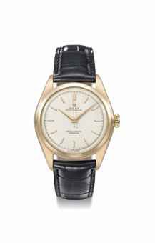 Rolex. A fine and rare 18K pink gold automatic wristwatch with sweep centre seconds