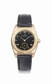 Rolex. An attractive 18K pink gold automatic bubble back wristwatch
