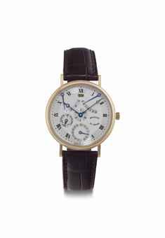 Breguet. A Fine 18k Pink Gold Automatic Perpetual Calendar Wristwatch with Power Reserve and Equation of Time