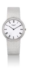 PATEK PHILIPPE. AN 18K WHITE GOLD BRACELET WATCH