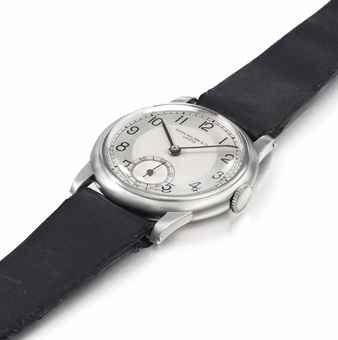 Patek Philippe. A rare and attractive stainless wristwatch with two tone dial