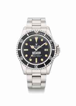 Rolex. A fine and very rare stainless steel automatic wristwatch with sweep centre seconds, date, gas escape valve, bracelet, original Guarantee and box. Made for Comex