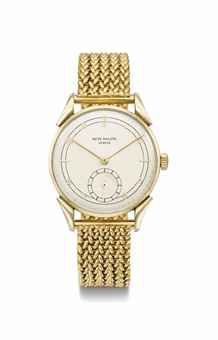 Patek Philippe. A fine 18K gold wristwatch with unusual lugs