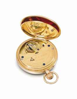 Smith Sons. An unusual 18K gold openface keyless pocket chronometer with 52 1/2 minute karussel with Class A Kew Certificate