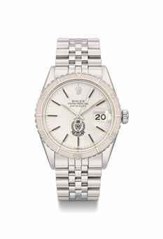 Rolex. A stainless steel automatic wristwatch with sweep centre seconds, date, Thunderbird bezel and bracelet, made for the Bahrain Ministry of Interior