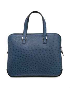 A BLEU ROI OSTRICH ESCAPADE 30 BAG WITH PALLADIUM HARDWARE