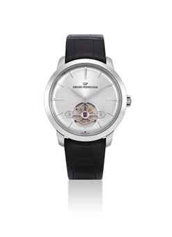 GIRARD-PERREGAUX. A VERY FINE AND RARE 18K WHITE GOLD LIMITED EDITION AUTOMATIC TOURBILLON WRISTWATCH