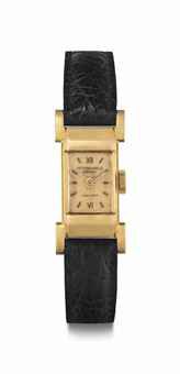 Patek Philippe. A lady's 18k Pink Gold Rectangular Wristwatch