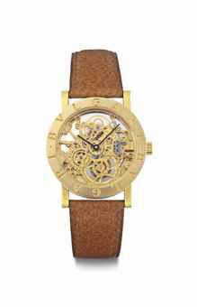 Bulgari. An 18k Gold Skeletonized Automatic Wristwatch