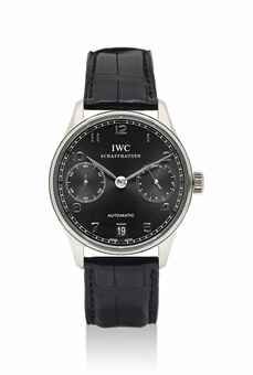 IWC. AN 18K WHITE GOLD AUTOMATIC WRISTWATCH WITH 7 DAY POWER RESERVE AND DATE