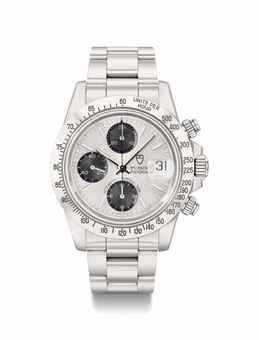 Tudor. A stainless steel automatic chronograph wristwatch with date, bracelet, guarantee and box