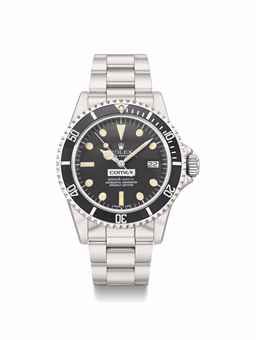 Rolex. A fine and very rare stainless steel automatic wristwatch with sweep centre seconds, date, helium escape valve, bracelet and service Guarantee, made for Comex