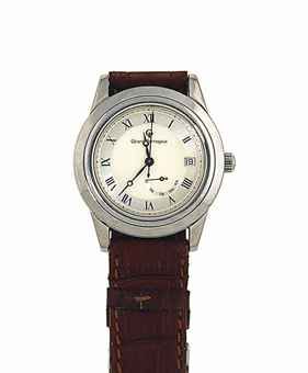 A stainless steel automatic wristwatch with power reserve, by Girard-Perregaux
