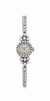 Patek Philippe. A Lady's Platinum and Diamond-set Bracelet Watch