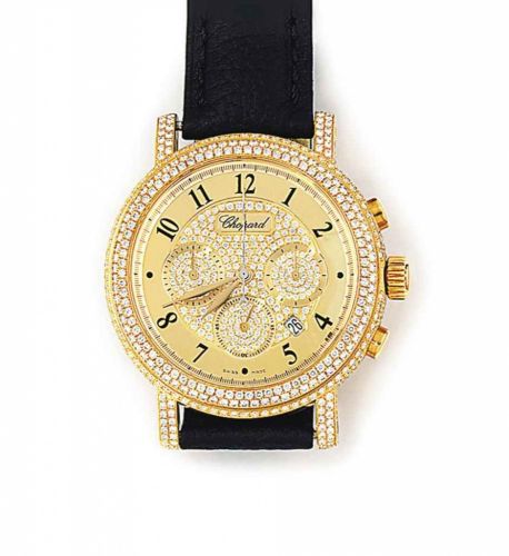An 18ct gold diamond-set 'Elton John' chronograph quartz wristwatch, by Chopard