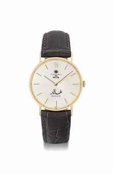 Rolex. A rare and unusual 18K gold wristwatch, made for Prince Khalid bin Abdullah bin Abdulaziz Al Saud