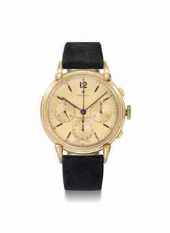 Rolex. A superb, large, very unusual and extremely rare 18K gold chronograph wristwatch