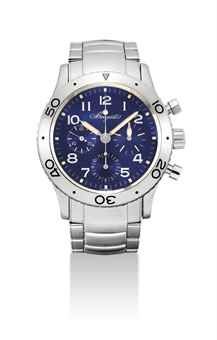 BREGUET. A STAINLESS STEEL AUTOMATIC FLYBACK CHRONOGRAPH WRISTWATCH WITH BRACELET