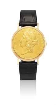 VACHERON CONSTANTIN. AN 18K GOLD TWENTY DOLLAR COIN WRISTWATCH