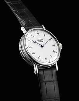 BREGUET. A FINE 18K WHITE GOLD MINUTE REPEATING WRISTWATCH