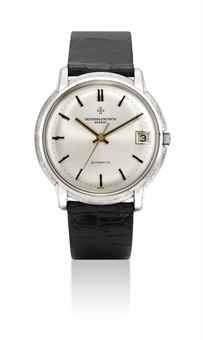 VACHERON CONSTANTIN. A FINE 18K WHITE GOLD AUTOMATIC WRISTWATCH WITH SWEEP CENTRE SECONDS AND DATE