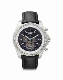 Breitling. A Fine Platinum Tourbillon Chronograph Wristwatch