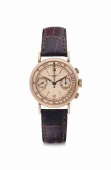 Patek Philippe. A Fine, Rare and Attractive 18k Pink Gold Chronograph Wristwatch with Rose Dial