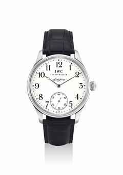 IWC. A FINE PLATINUM LIMITED EDITION WRISTWATCH, MADE TO COMMEMORATE FLORENTINE ARIOSTO JONES, THE FOUNDER OF IWC