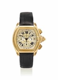 CARTIER. AN 18K GOLD AUTOMATIC CHRONOGRAPH WRISTWATCH WITH DATE