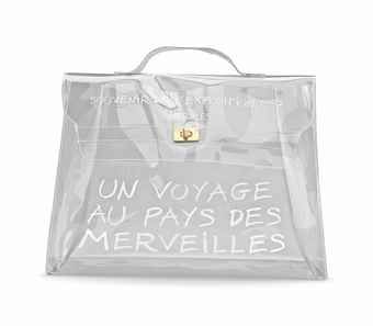 A TRANSPARENT VINYL SOUVENIR DE L'EXPOSITION KELLY BAG