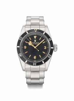 Rolex. An extremely rare stainless steel automatic wristwatch with sweep centre seconds, bracelet and Explorer Dial
