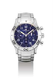 BREGUET. A STAINLESS STEEL AUTOMATIC FLYBACK CHRONOGRAPH WRISTWATCH WITH BRACELET