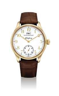 IWC. A FINE 18K GOLD LIMITED EDITION WRISTWATCH, MADE TO COMMEMORATE FLORENTINE ARIOSTO JONES, THE FOUNDER OF IWC