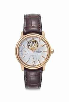Blancpain. An 18k Pink Gold Automatic Tourbillon Wristwatch with Power Reserve and Date