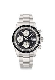 Tudor. A fine new old stock stainless steel automatic chronograph wristwatch with tachometer bezel, date, Tudor Oyster bracelet, original certificate and box