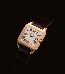 CARTIER. AN 18K PINK GOLD SQUARE WRISTWATCH